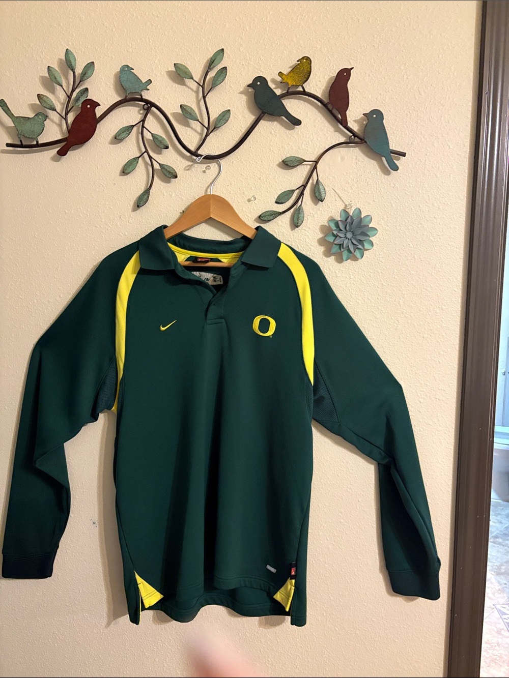 Nike Oregon Long-Sleeve Polo - Green & Yellow Oregon Ducks